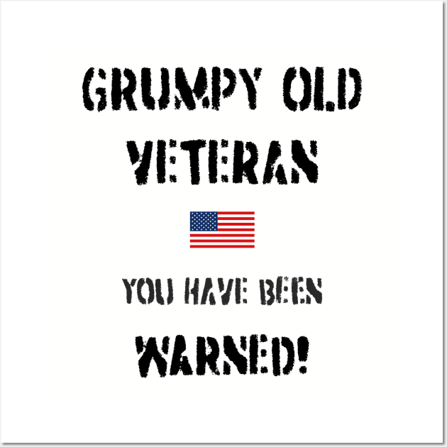 Grumpy Old Veteran (USA) Wall Art by BearCaveDesigns